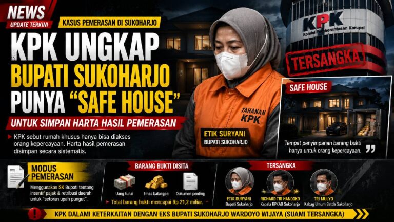 KPK Ungkap Dugaan Safe House Bupati Sukoharjo untuk Menyimpan Harta Hasil Pemerasan