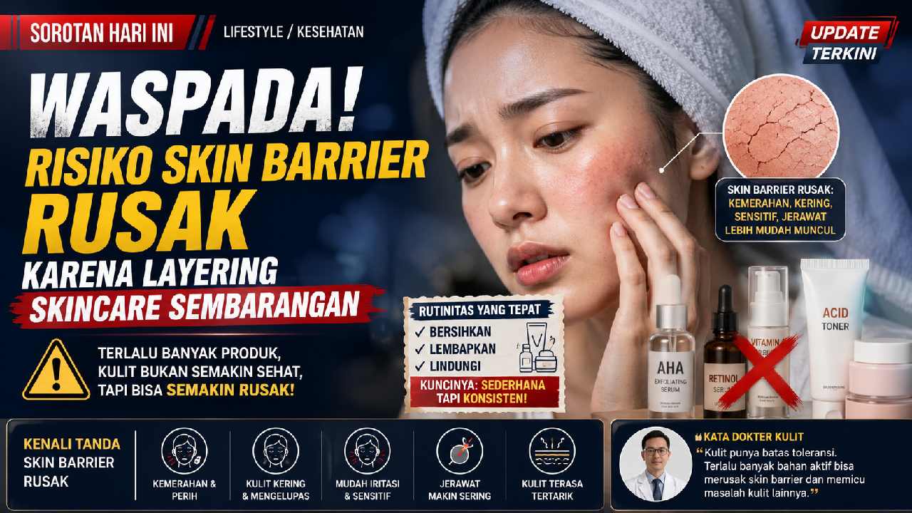 Layering Skincare Berlebihan Bisa Merusak Skin Barrier, Kenali Tanda dan Cara Memulihkannya