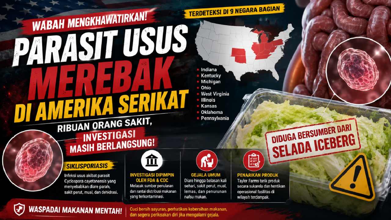 Wabah Parasit Usus Merebak di Amerika Serikat, Ribuan Kasus Diselidiki Otoritas Kesehatan