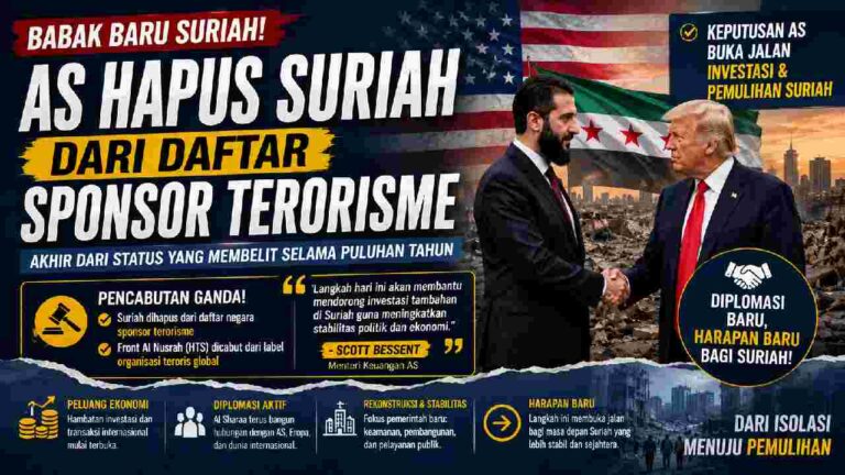 AS Hapus Suriah dari Daftar Sponsor Terorisme, Babak Baru Damaskus Dimulai