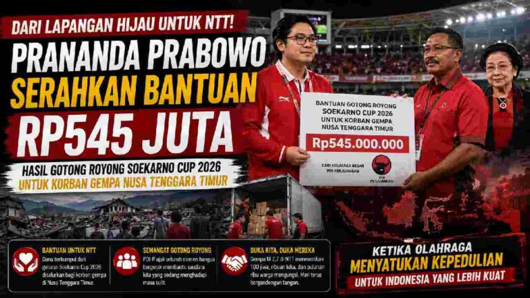 Dari Lapangan Hijau untuk NTT, Prananda Prabowo Serahkan Bantuan Rp545 Juta