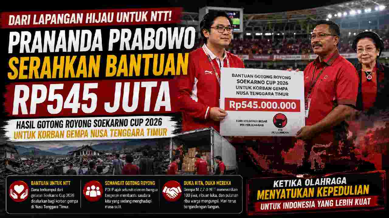 Dari Lapangan Hijau untuk NTT, Prananda Prabowo Serahkan Bantuan Rp545 Juta