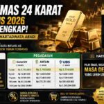 Harga Emas 24 Karat 26 Agustus 2026, Antam hingga Pegadaian Bergerak Turun