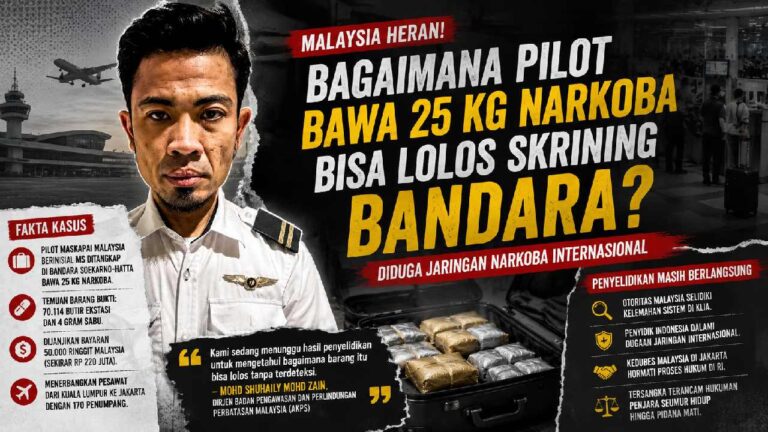 Malaysia Pertanyakan Lolosnya Pilot Pembawa 25 Kg Narkoba dari Skrining Bandara
