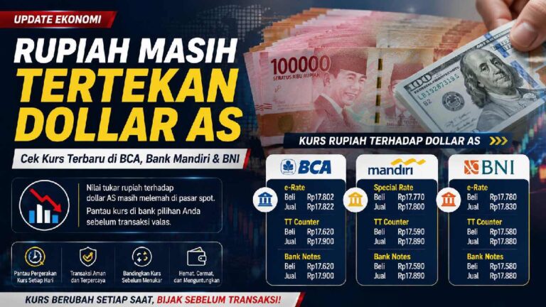 Rupiah Masih Tertekan Dollar AS, Kurs di BCA dan Bank Mandiri Jadi Perhatian