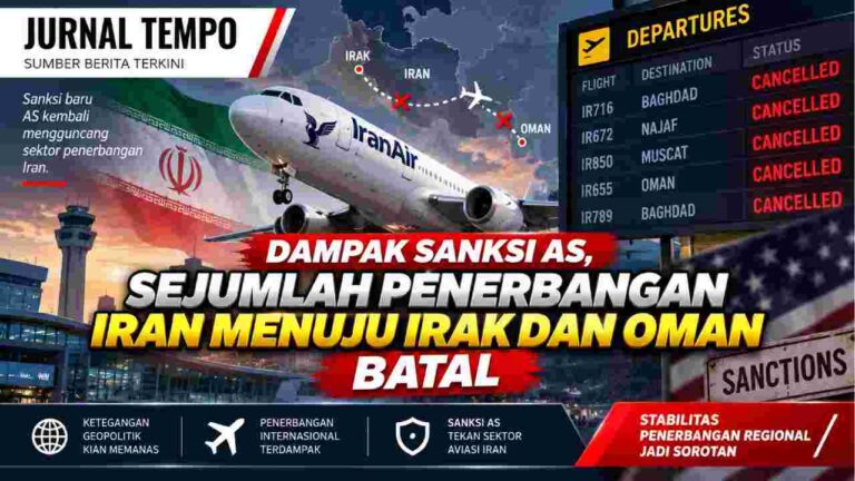 Dampak Sanksi AS, Sejumlah Penerbangan Iran Menuju Irak dan Oman Batal