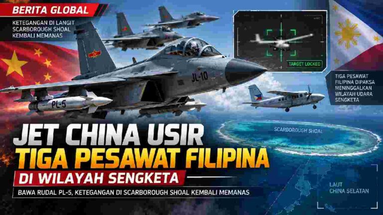 Jet China Berudal Usir Tiga Pesawat Filipina di Scarborough Shoal