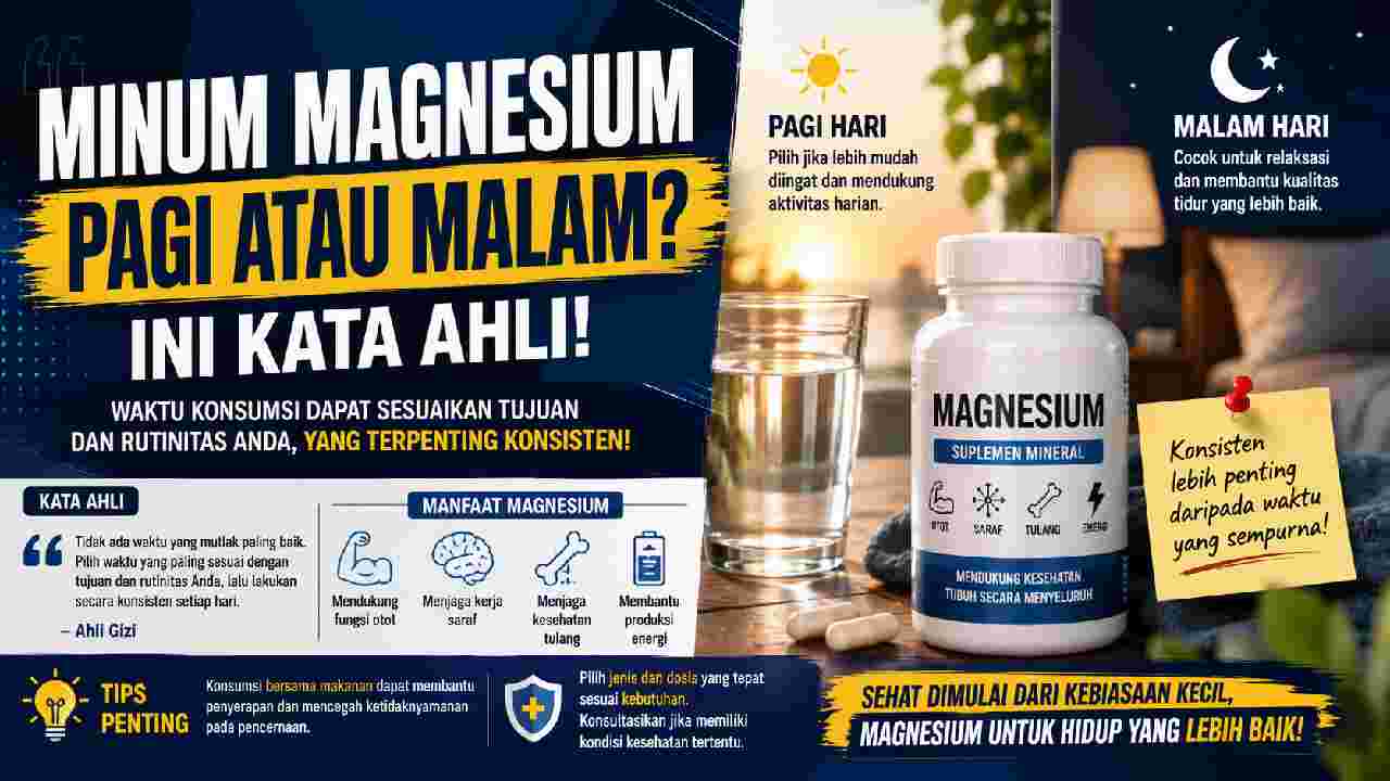 Minum Magnesium Pagi atau Malam? Ini Waktu yang Disarankan Ahli