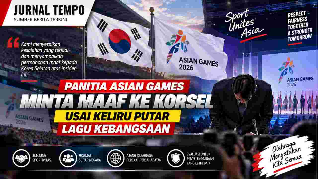 Panitia Asian Games Minta Maaf ke Korsel Usai Keliru Putar Lagu Kebangsaan
