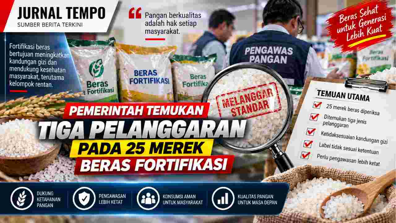 Pemerintah Temukan Tiga Pelanggaran pada 25 Merek Beras Fortifikasi