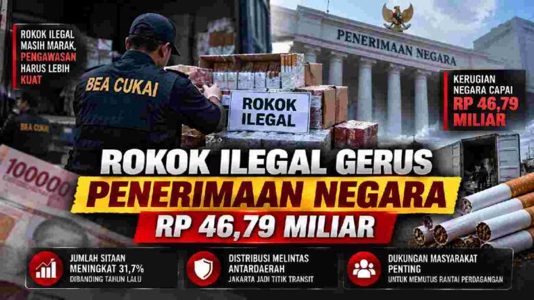 Rokok Ilegal Makin Masif, Potensi Penerimaan Negara Hilang Rp46,79 Miliar