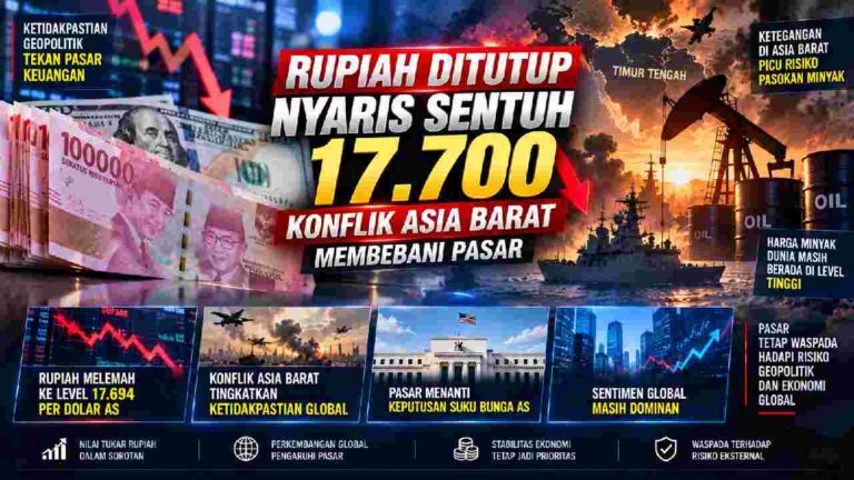 Rupiah Nyaris Sentuh Rp17.700, Konflik Asia Barat Tekan Pasar