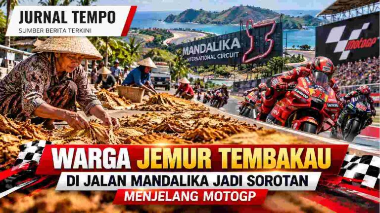 Warga Jemur Tembakau di Jalan Mandalika Jadi Sorotan Menjelang MotoGP