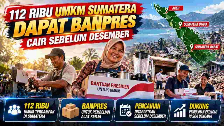112 Ribu UMKM Sumatera Dapat Banpres, Pencairan Ditargetkan Sebelum Desember
