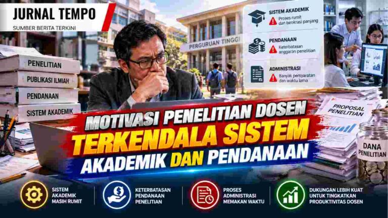 Motivasi Penelitian Dosen Terkendala Sistem Akademik dan Pendanaan