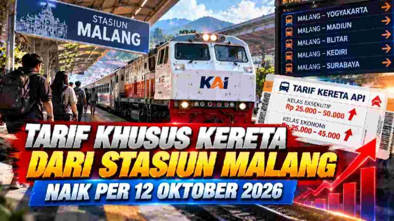 Tarif Khusus Kereta dari Stasiun Malang Naik Mulai 12 Oktober 2026