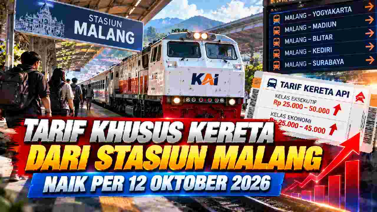 Tarif Khusus Kereta dari Stasiun Malang Naik Mulai 12 Oktober 2026